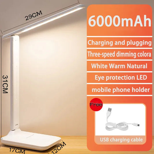 💡 TEMPO CART Rechargeable Cordless Desk Lamp – Touch Control, Eye-Care LED Light, Foldable & Portable (6000mAh Battery)