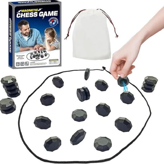 ChessMag Premium Magnetic Stone Chess Board Set - Travel Ready & Non-Slip