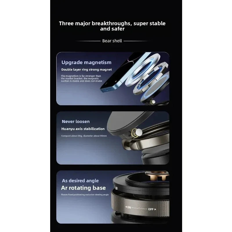 The Tempo Mag-Lock Vacuum Phone Mount | Zero-Hassle Magnetic Holder for Car, Gym & Mirror.