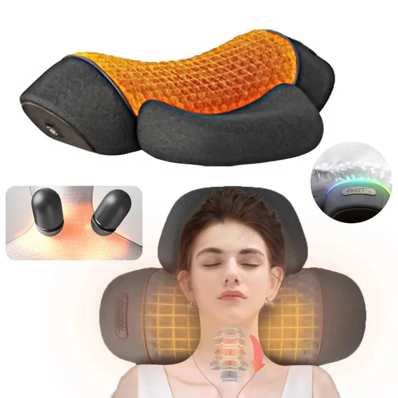 TEMPO 3-in-1 Neck Massager Pillow: Heated Cervical Traction &amp; Vibration Relief