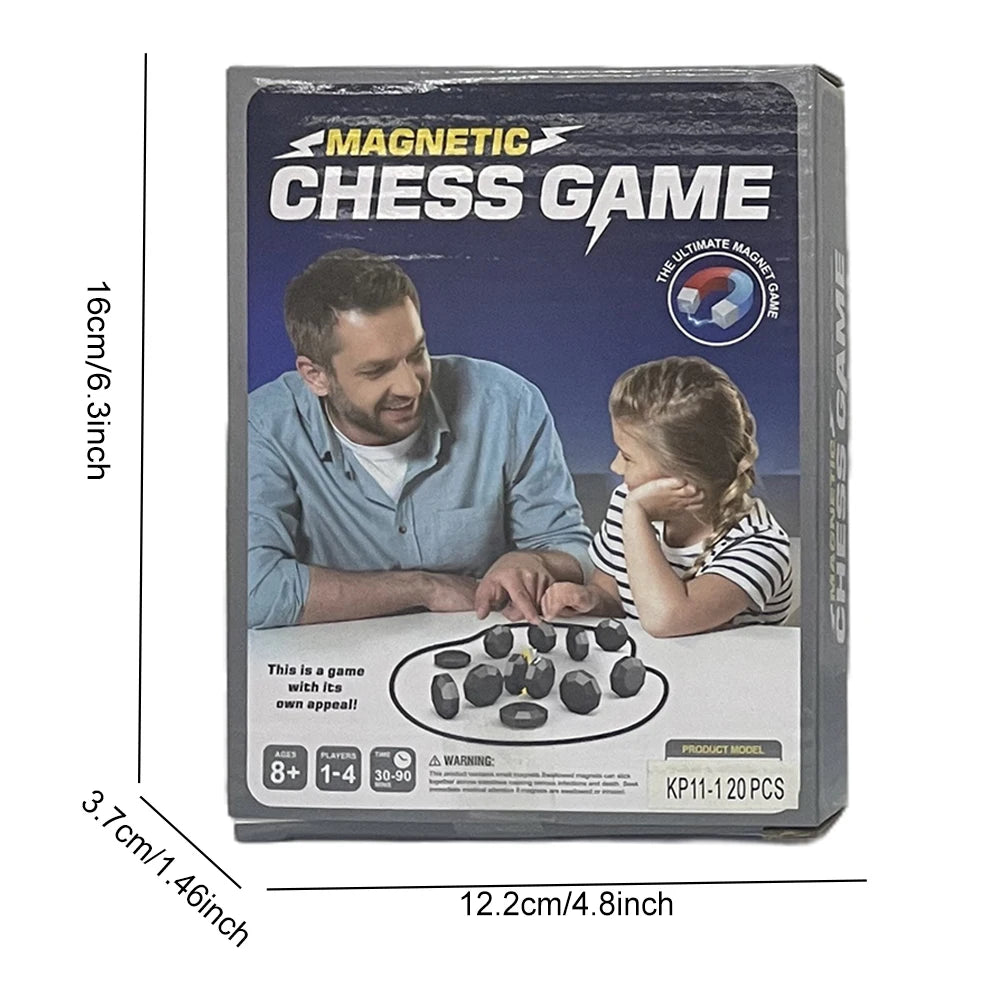 ChessMag Premium Magnetic Stone Chess Board Set - Travel Ready & Non-Slip