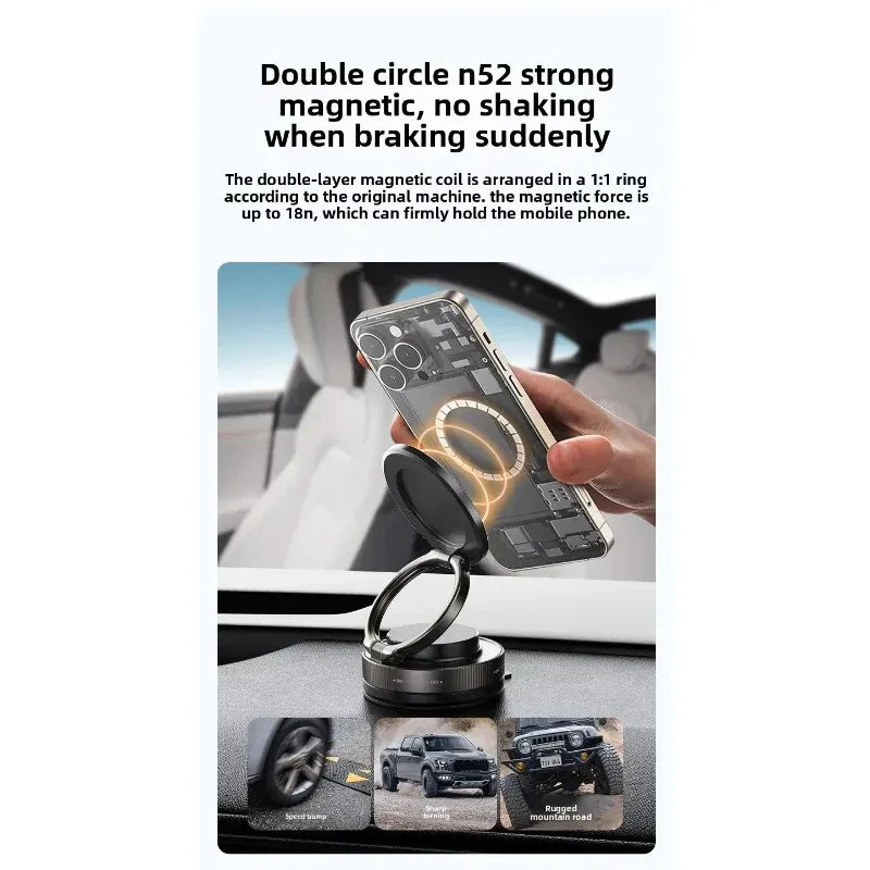 The Tempo Mag-Lock Vacuum Phone Mount | Zero-Hassle Magnetic Holder for Car, Gym & Mirror.